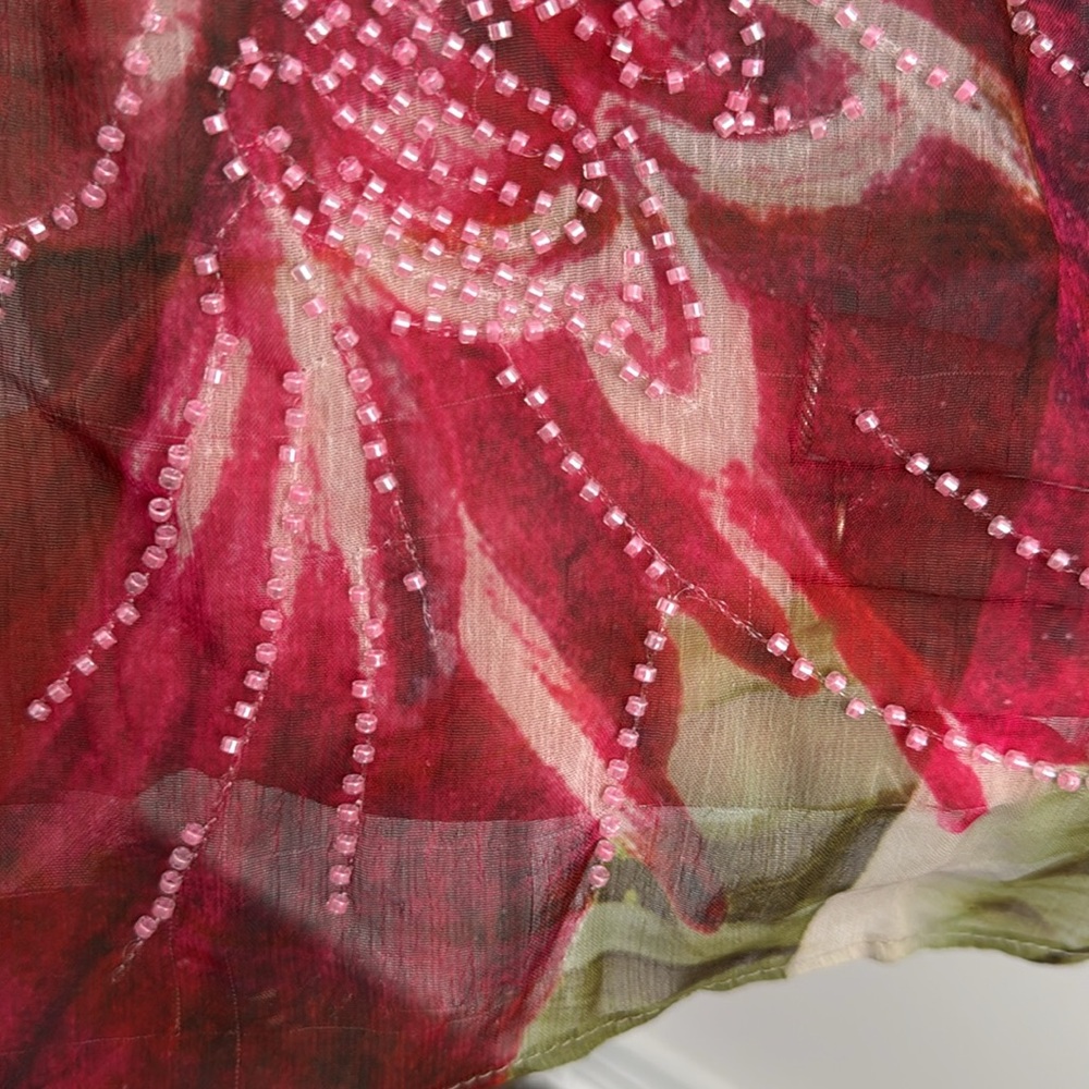 Jaded London Dahlia Hand-Beaded Backless Chiffon Maxi Dress in Rosa - Picture 10 of 10